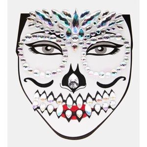 NWT Dolls Kill DEAD BUT GLAM SKULL FACE GEMS FACE JEWELRY MAKEUP ONE SIZE